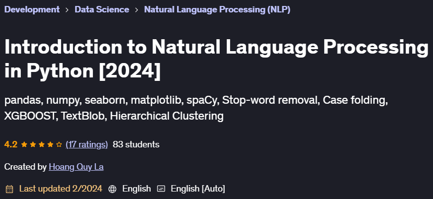 Pictures · Udemy — Introduction to Natural Language Processing in Python [2024] 2024-2
