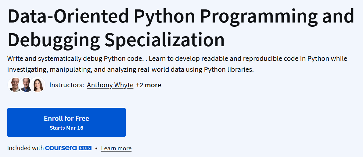 Pictures · Data-Oriented Python Programming and Debugging Specialization 2025-3