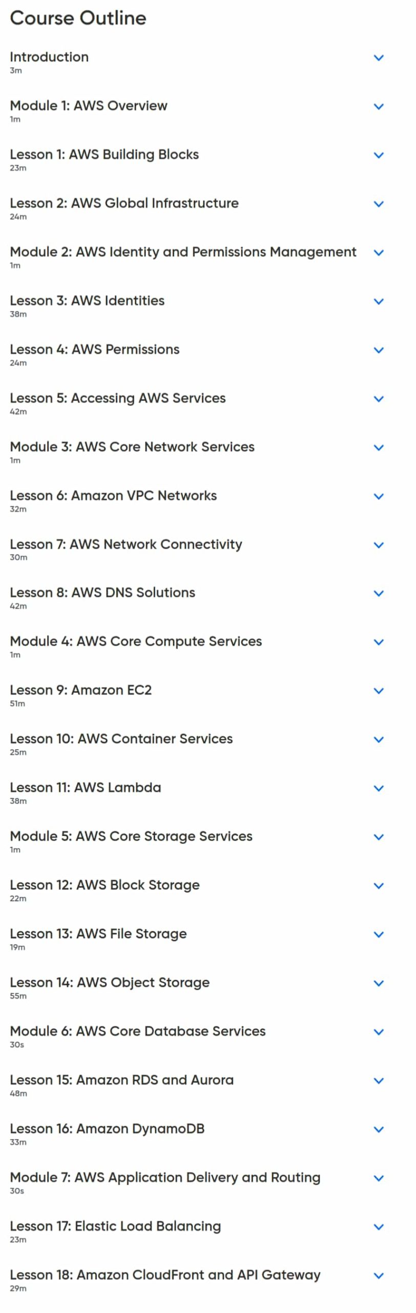 Course topics · Oreilly – AWS Foundations 2025-10