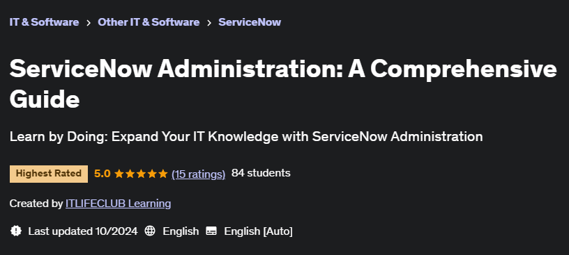Pictures · Udemy — ServiceNow Administration: A Comprehensive Guide 2024-10