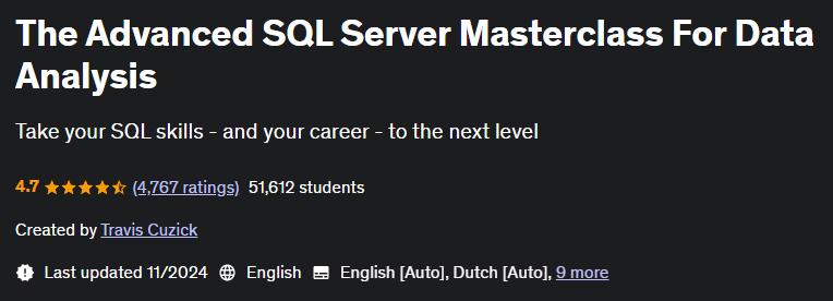 Pictures · The Advanced SQL Server Masterclass For Data Analysis 2024-11