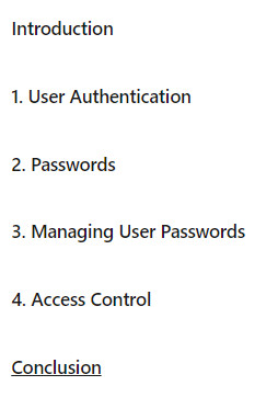 Course topics · Web Security: User Authentication and Access Control 2023-10