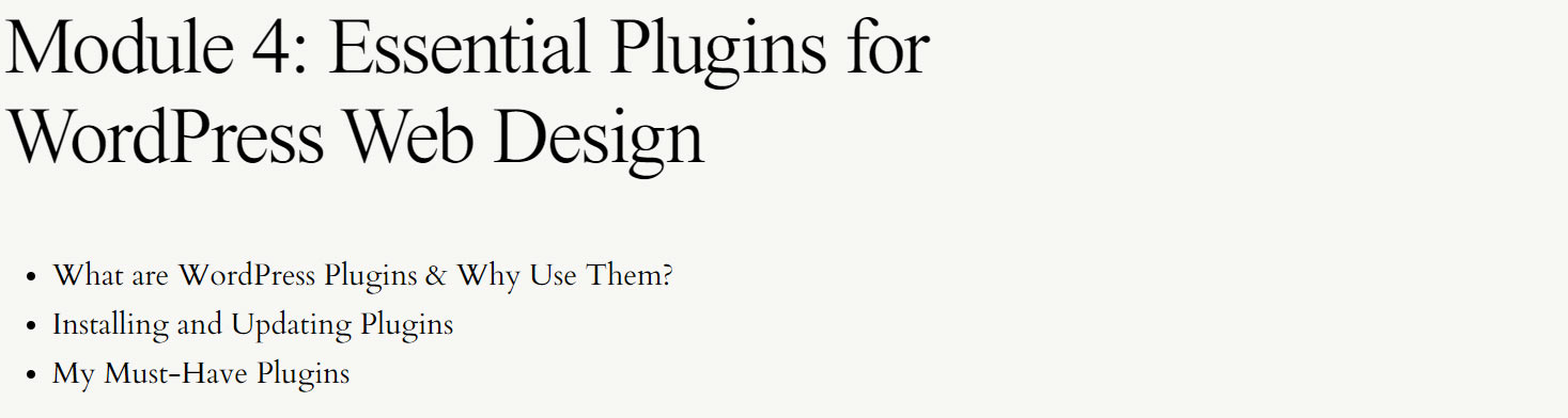 Course topics · Brand and Bloom Designs — Winning at WordPress 2024-9