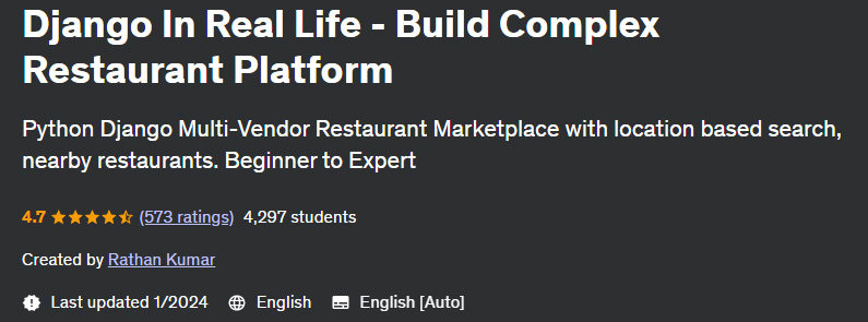 Pictures · Django In Real Life – Build Complex Restaurant Platform 2024-1