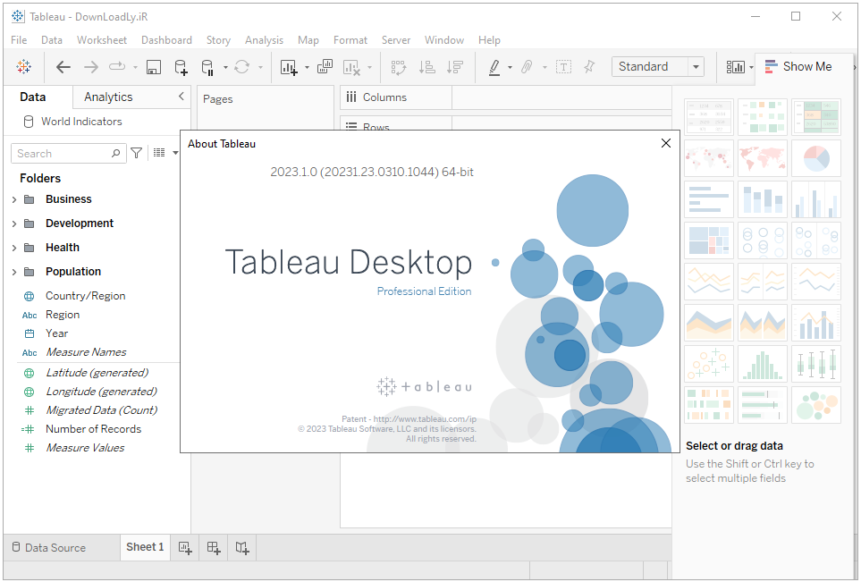 Pictures · Tableau Desktop Professional Edition 2023.1.0 x64