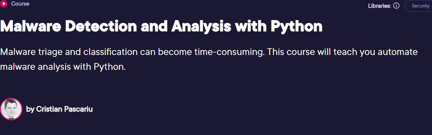 Pictures · Pluralsight — Malware Detection and Analysis with Python 2022-12