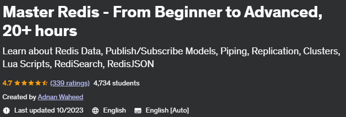 Pictures · Udemy — Master Redis – From Beginner to Advanced, 20+ hours 2021-07