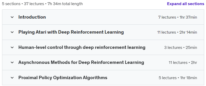 Course topics · Introduction to Reinforcement Learning (RL) 2024-11