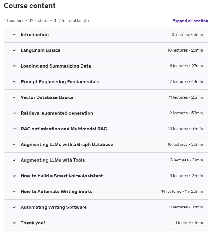 Course topics · Introduction to LangChain 2023-11