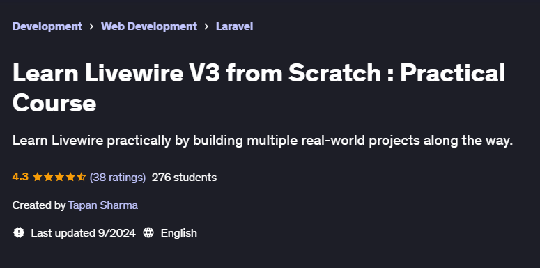 Pictures · Udemy — Learn Livewire V3 from Scratch : Practical Course 2024-9