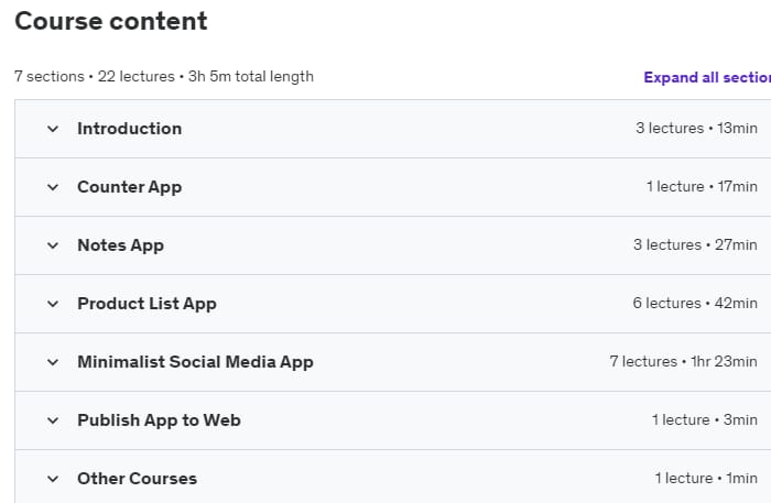 Course topics · Udemy — Flutterflow Crash Course For Beginners. Build Your First App 2023-1