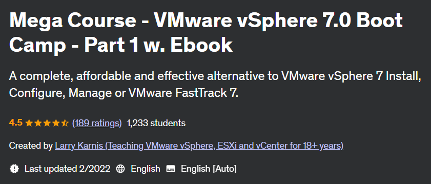 Pictures · Mega Course – VMware vSphere 7.0 Boot Camp – Part 1 w. Ebook 2022-2