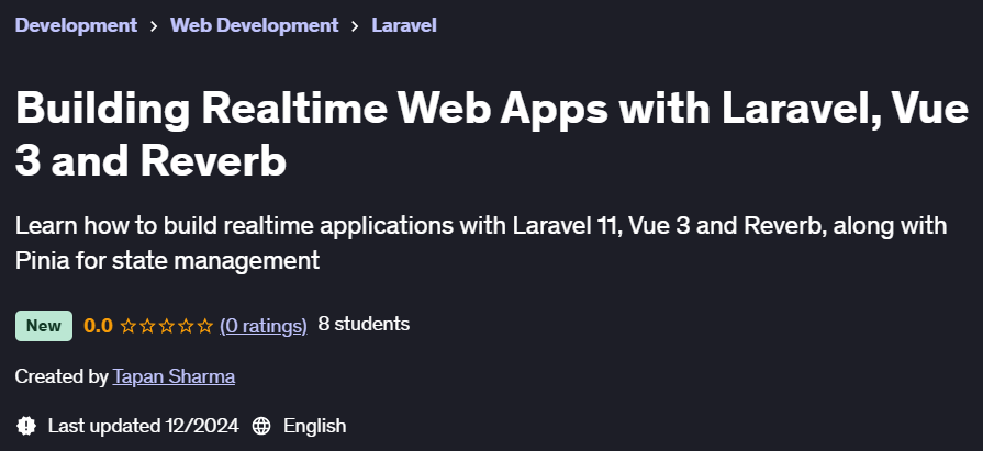 Pictures · Udemy — Building Realtime Web Apps with Laravel, Vue 3 and Reverb 2024-11