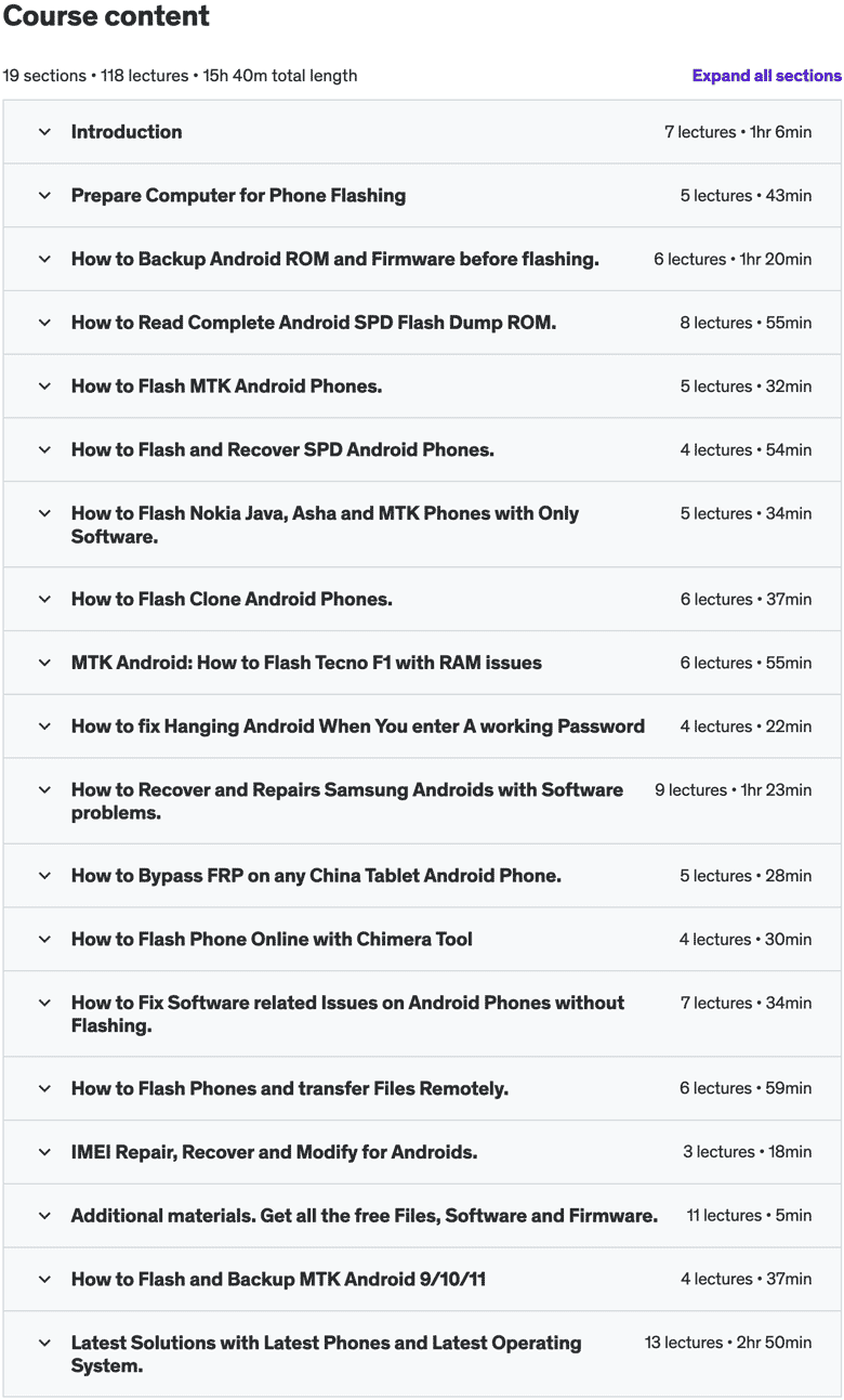Course topics · Android and iPhone Software Repair with a Live Demo. 2022-9