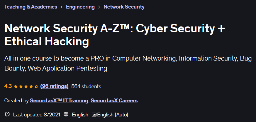 이미지 · 네트워크 보안 A-ZTM : 사이버 보안 + 윤리적 해킹 2021-8
