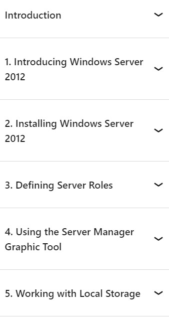 Course topics · Windows Server 2012: Installation and Configuration 2024-7