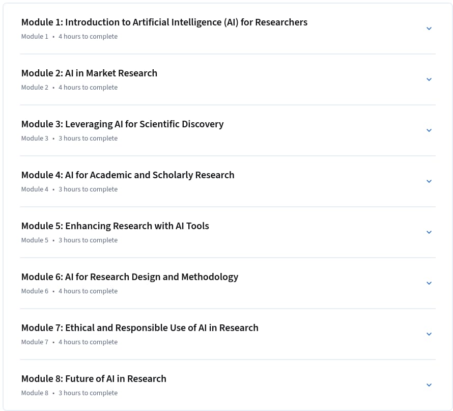 Course topics · AI for Research & Analysis 2026-6