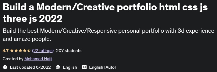 Pictures · Udemy — Build a Modern/Creative portfolio html css js three js 2022-6