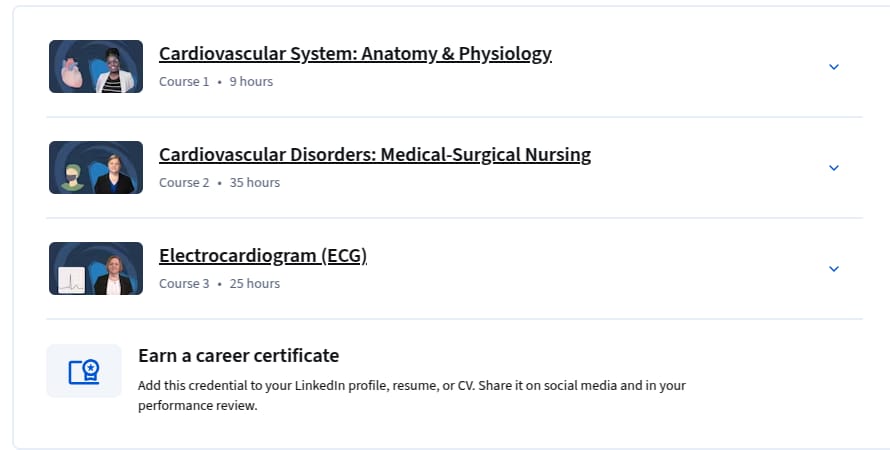 موضوعات الدورة · الرعاية الطبية والجراحية: التخصص في القلب والأوعية الدموية و ECG Essentials 2025-12