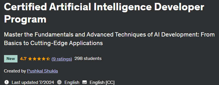 Pictures · Certified Artificial Intelligence Developer Program 2024-7
