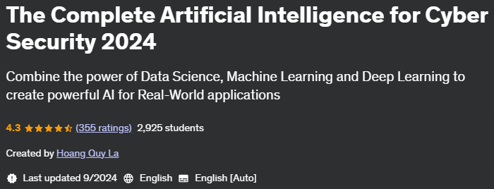 Pictures · Udemy — The Complete Artificial Intelligence for Cyber Security 2021-5