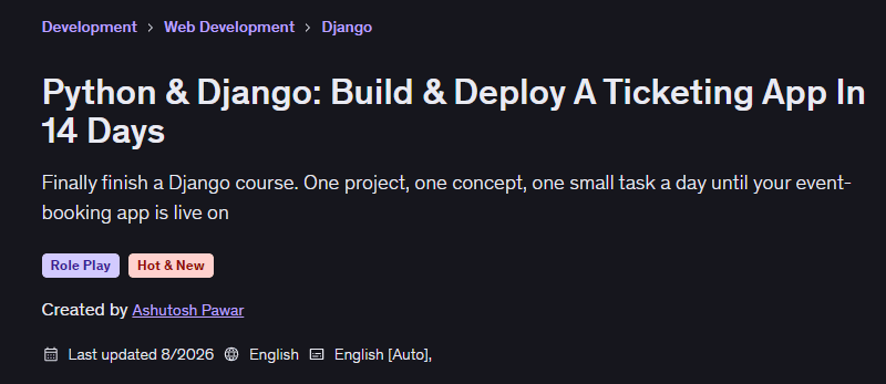 Pictures · Python & Django: Build & Deploy A Ticketing App In 14 Days 2026-8