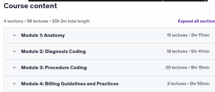 Course topics · Udemy — ICD 10 & 11 Medical Coding and Billing 2022-4