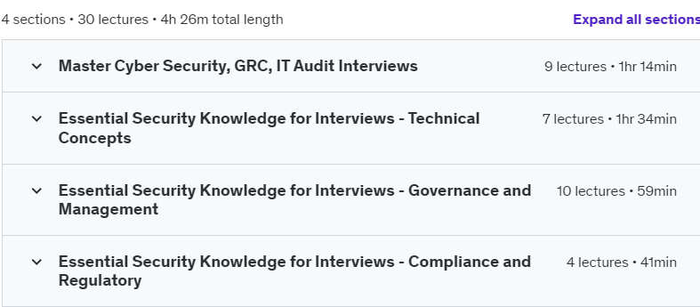 Course topics · A Guide to Ace your Cybersecurity Career, Pass the Interview 2024-6