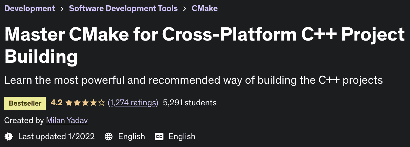 Pictures · Udemy — Master CMake for Cross-Platform C++ Project Building 2022-1