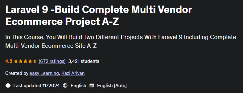 Pictures · Udemy — Laravel 9 -Build Complete Multi Vendor Ecommerce Project A-Z 2024-11