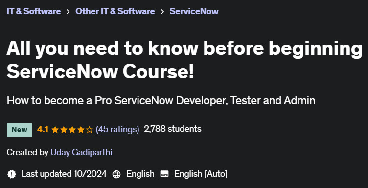 Pictures · Udemy — All you need to know before beginning ServiceNow Course! 2024-9