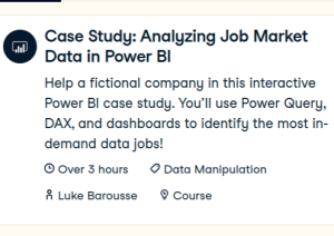 Datacamp — Case Study: Analyzing Job Market Data in Power BI 2024-12