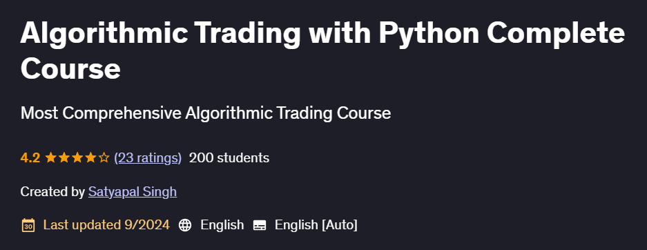 Pictures · Udemy — Algorithmic Trading with Python Complete Course 2024-9