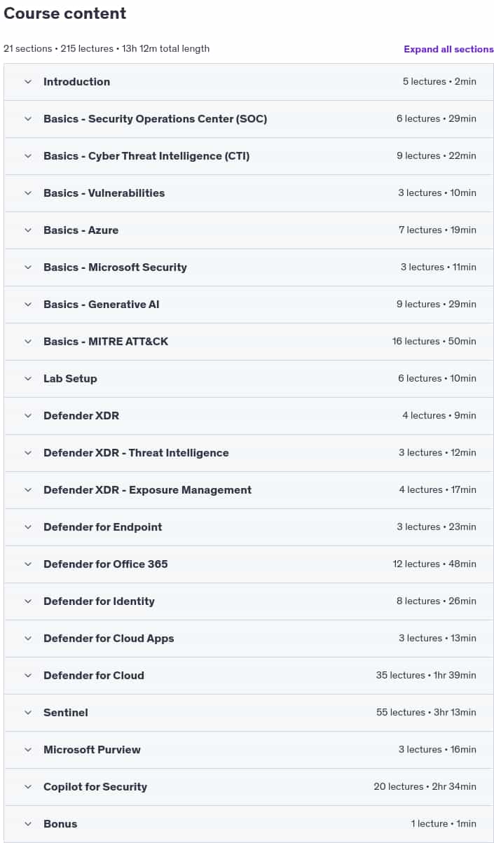 Temas del curso · Descripción de Microsoft Defender XDR 2024-6
