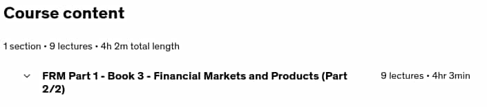 Course topics · FRM Part 1 – Book 3 – Financial Markets and Products (2/2) 2021-4