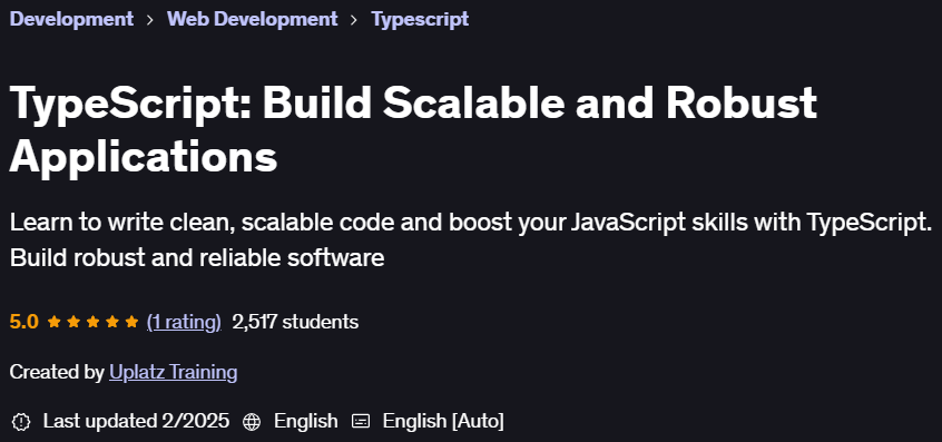 Pictures · TypeScript: Build Scalable and Robust Applications 2025-2