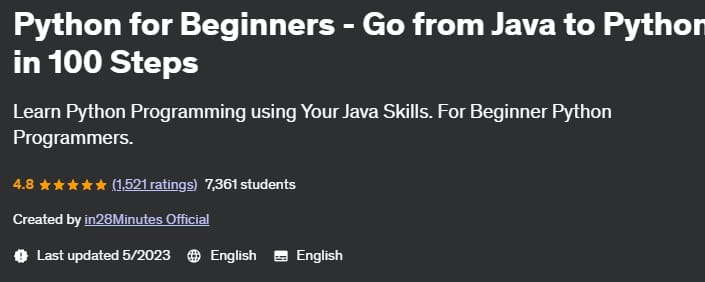 Pictures · Python for Beginners – Go from Java to Python in 100 Steps 2018-8