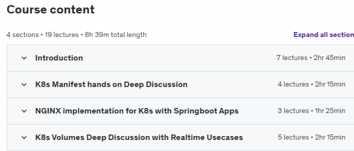 Course topics · Udemy — Mastering with Kubernetes Realtime Projects with Devops 2023-12