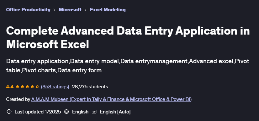 Pictures · Complete Advanced Data Entry Application in Microsoft Excel 2025-1