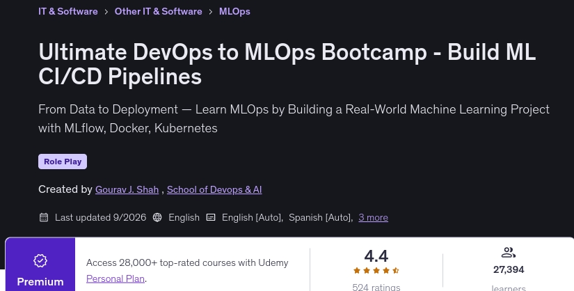 تصاویر · آخر میں DevOps MLOps Bootcamp – ML CI/CD پائپ بنائیں 2026-9
