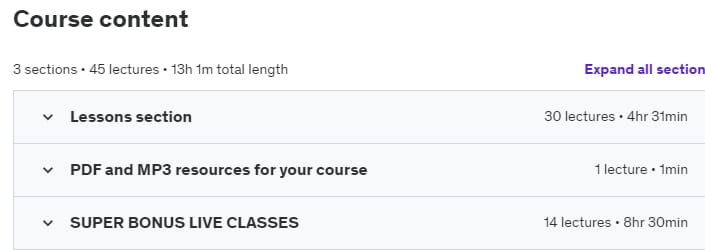 Course topics · Udemy — Learn English Idioms and Expressions with Diana -Course 2 2021-3