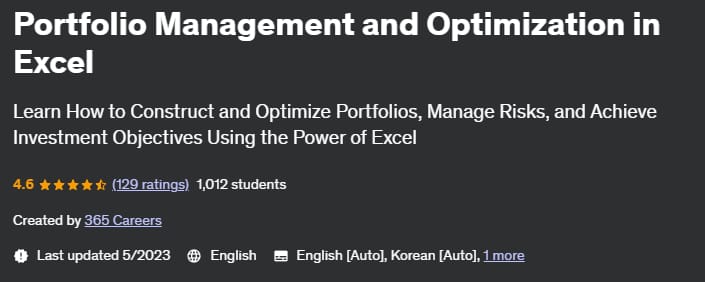 Pictures · Udemy — Portfolio Management and Optimization in Excel 2023-5