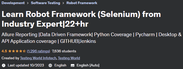 Pictures · Udemy — Learn Robot Framework (Selenium) from Industry Expert|22+hr 2020-8