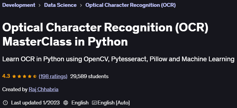 Pictures · Udemy — Optical Character Recognition (OCR) MasterClass in Python 2023-1