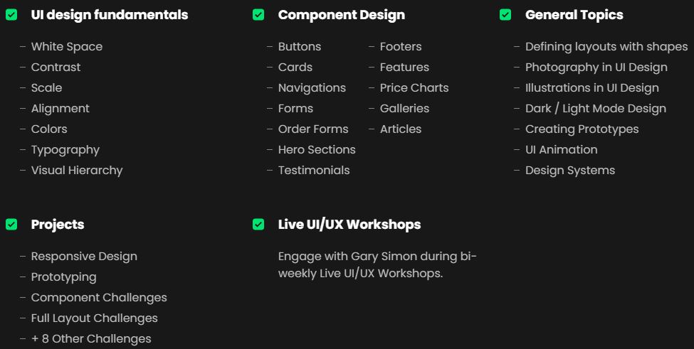 Course topics · DesignCourse — Kickstart your UI/UX Design Career 2023-6