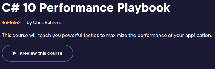 Pictures · Pluralsight — C# 10 Performance Playbook 2022-3