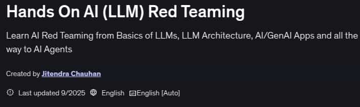 Pictures · Udemy — Hands On AI (LLM) Red Teaming 2025-9