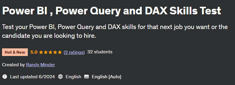 Pictures · Udemy — Power BI , Power Query and DAX Skills Test 2024-6