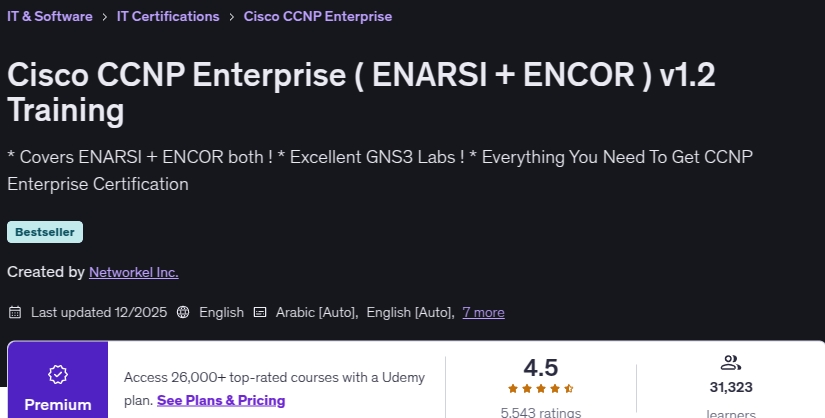 الصور · سيسكو CCNP Enterprise ( ENARSI + ENCOR ) v1.2 التدريب 2025-12