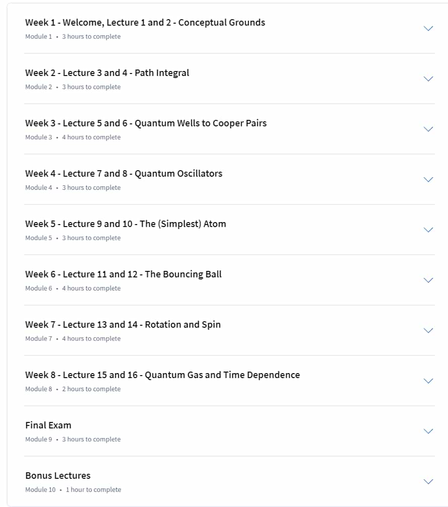 Course topics · Exploring Quantum Physics 2024-10